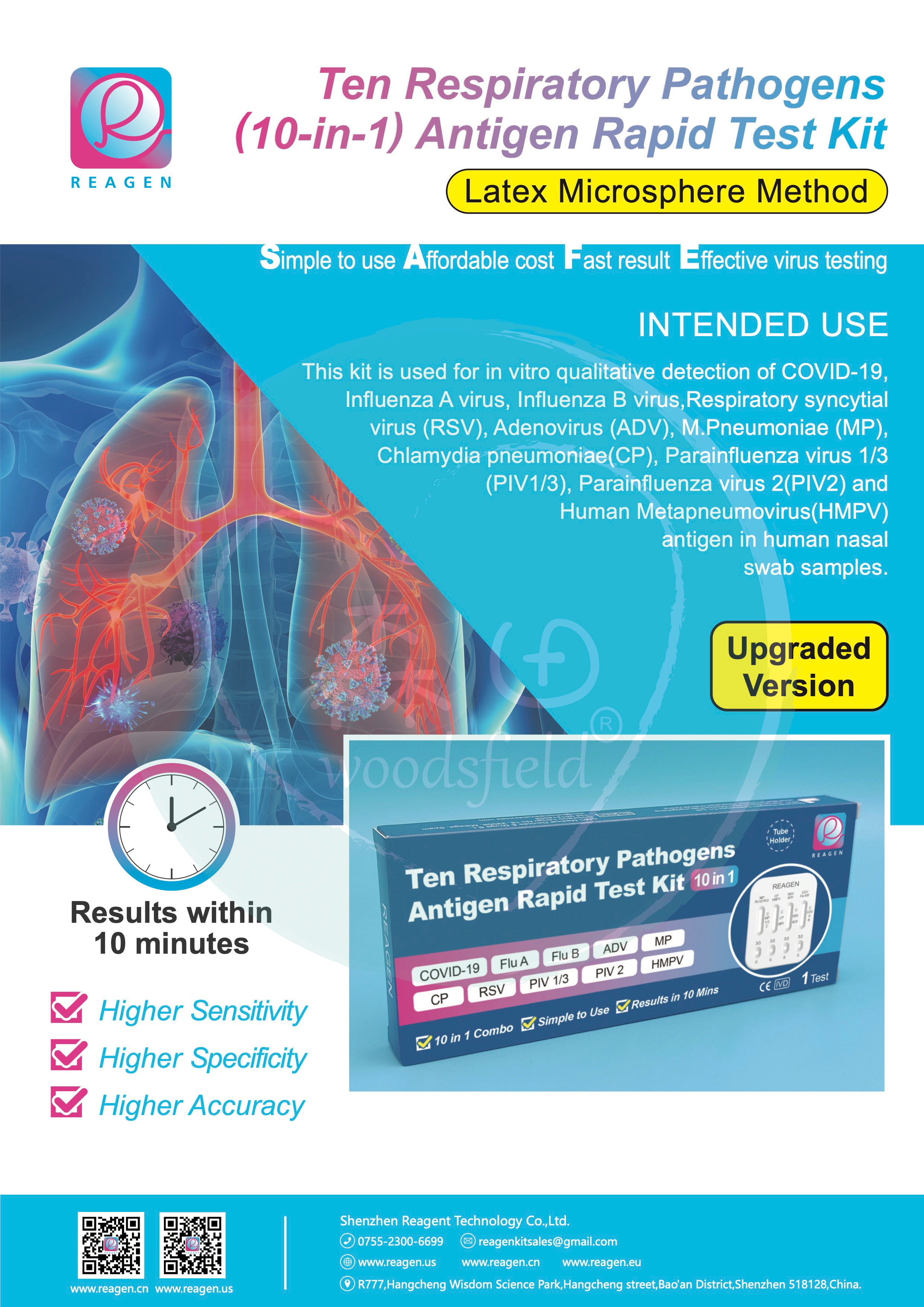 Labgen Respiratory Panel Reagen - 十種呼吸道病原體抗原快速檢測試劑盒 (10合1) 1支裝 – Woodsfield